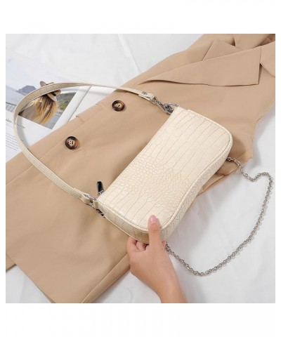 Shoulder Bag Retro Classic Purse Clutch Shoulder Tote HandBag with Zipper Closure for Women Large White $15.18 Shoulder Bags