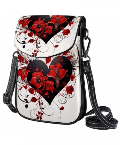 Crossbody Bags for Women,Crossbody Bag Men,Small Sling Bag,Art Heart Flower Love,Crossbody Purse $11.84 Crossbody Bags