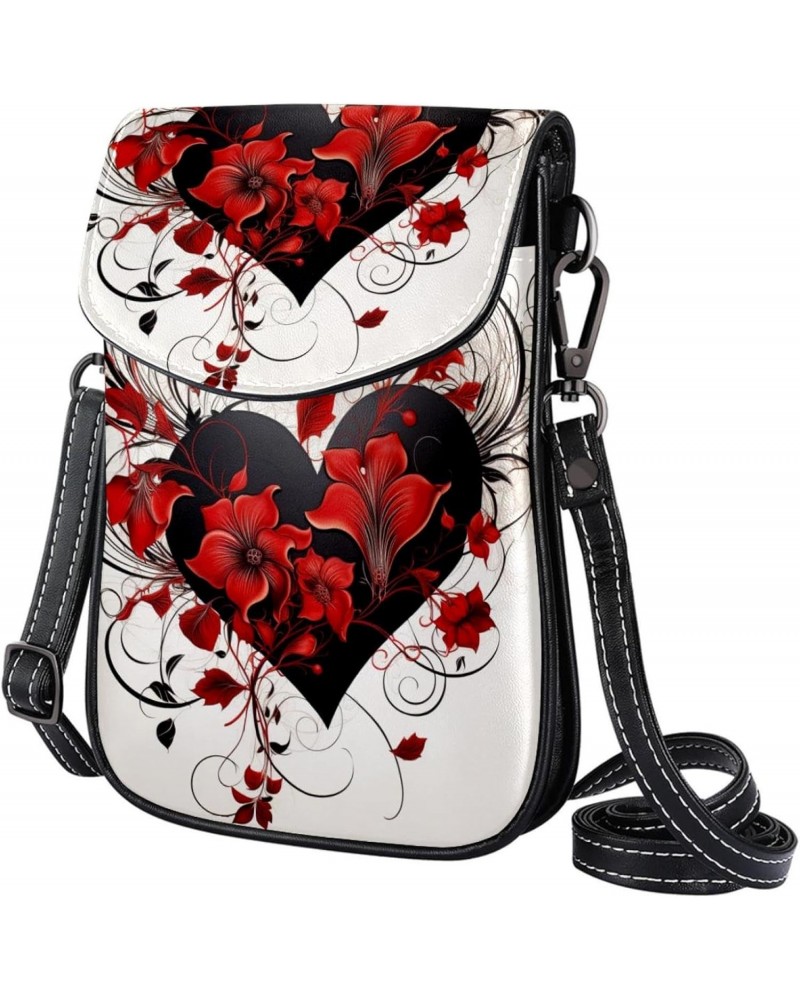 Crossbody Bags for Women,Crossbody Bag Men,Small Sling Bag,Art Heart Flower Love,Crossbody Purse $11.84 Crossbody Bags