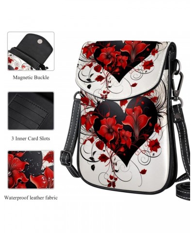 Crossbody Bags for Women,Crossbody Bag Men,Small Sling Bag,Art Heart Flower Love,Crossbody Purse $11.84 Crossbody Bags