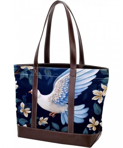 Pigeon Canvas Leather Mix Crossbody Bag - Stylish Hand-held Purse, 13.3x4.7x12.2 inches $25.43 Crossbody Bags