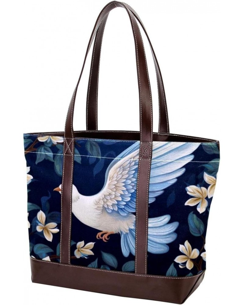 Pigeon Canvas Leather Mix Crossbody Bag - Stylish Hand-held Purse, 13.3x4.7x12.2 inches $25.43 Crossbody Bags