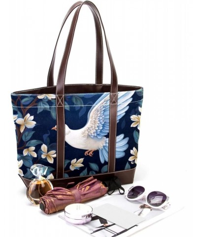 Pigeon Canvas Leather Mix Crossbody Bag - Stylish Hand-held Purse, 13.3x4.7x12.2 inches $25.43 Crossbody Bags