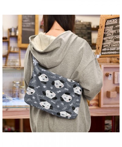 Plush Underarm Bag-Cute Doodle Dogs, Ladies Fluffy Shoulder Bag, Women Fluffy Tote Bag for Autumn and Winter $11.34 Totes