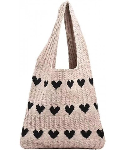 Large Capacity Knitted Handbags for Women, Hollow Y2k Tote Bag Crochet Beach Bag Shoulder Bag Casual Woven Shopping Khaki $9....