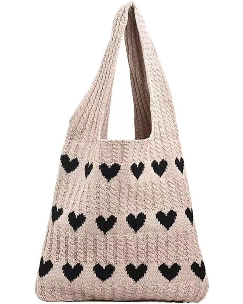 Large Capacity Knitted Handbags for Women, Hollow Y2k Tote Bag Crochet Beach Bag Shoulder Bag Casual Woven Shopping Khaki $9....