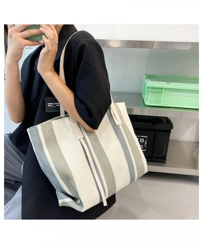 Shoulder Bag for Women Large Capacity Lightweight Tote Bag Stylish Casual Durable Handbag with Leather Strap,white White $13....