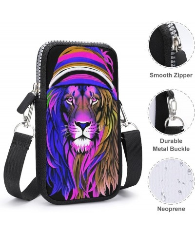 Premium Nylon Phone Crossbody Bag Passport, Credit Card Totebag with Zipper and Removable Shoulder Strap (Psychedelic Pyramid...