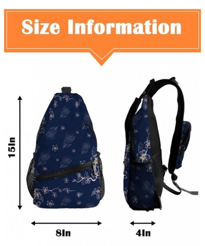 Sling Bag Crossbody Bag for Women Men Sunflower Flowers Pattern Green Waterproof Hiking Backpack Lightweight Chest Shoulder B...