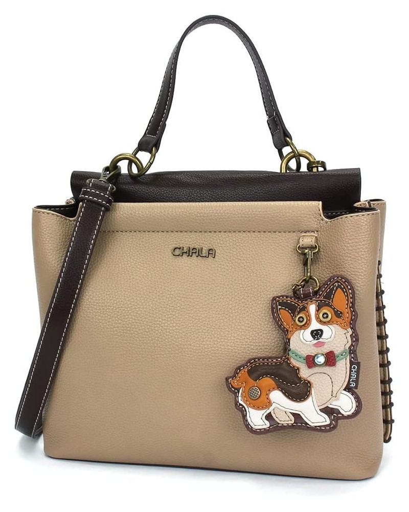 Charming Satchel - Cardigan Corgi - Taupe $33.00 Satchels