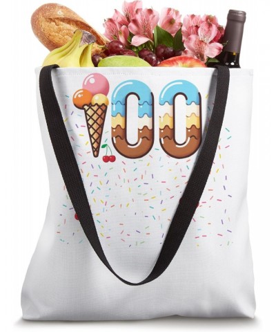 School 100 Days Cooled Down Ice Cream With Sprinkles And Che Tote Bag $13.08 Totes