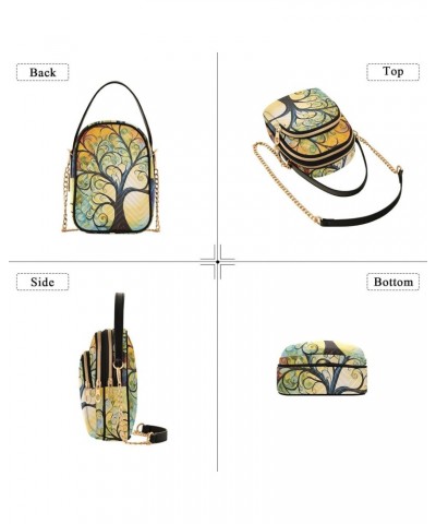 Colorful Tree Life Oil Painting Small Crossbody Purses for Women Crossbody Bags Fanny Packs Handbags Wallet Cell Phone Should...