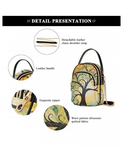 Colorful Tree Life Oil Painting Small Crossbody Purses for Women Crossbody Bags Fanny Packs Handbags Wallet Cell Phone Should...