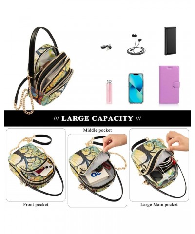 Colorful Tree Life Oil Painting Small Crossbody Purses for Women Crossbody Bags Fanny Packs Handbags Wallet Cell Phone Should...