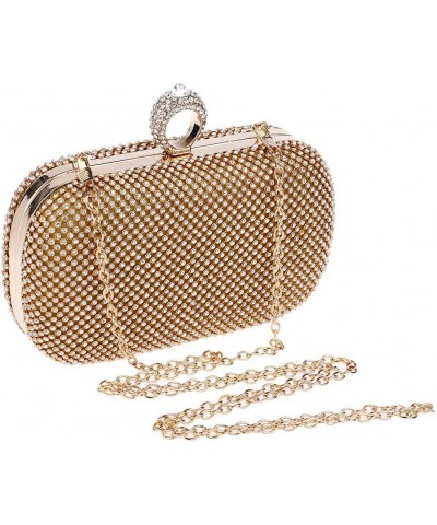 Diamond-studded Evening Bag Ladies Dress Evening Party Small Party Bags for Women Golden $37.61 Evening Bags