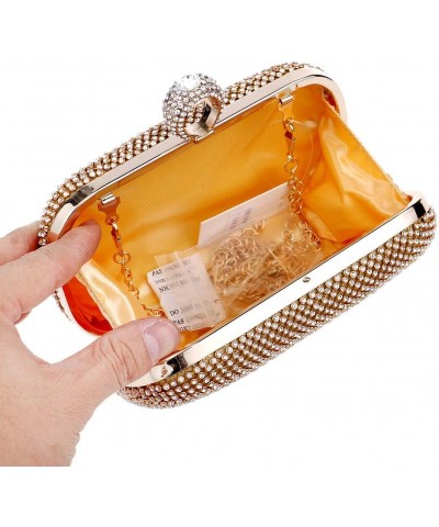 Diamond-studded Evening Bag Ladies Dress Evening Party Small Party Bags for Women Golden $37.61 Evening Bags