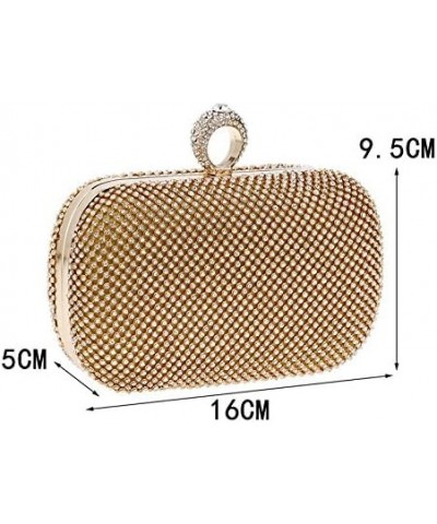 Diamond-studded Evening Bag Ladies Dress Evening Party Small Party Bags for Women Golden $37.61 Evening Bags