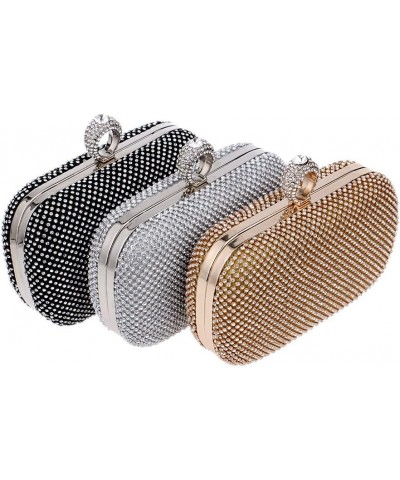 Diamond-studded Evening Bag Ladies Dress Evening Party Small Party Bags for Women Golden $37.61 Evening Bags