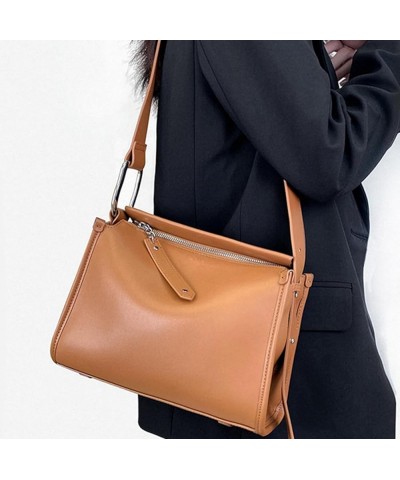 Vintage Genuine Leather Tote Shoulder Bag for Women Satchel Handbag Crossbody Bag with Sdjustable Straps Brown $27.78 Totes