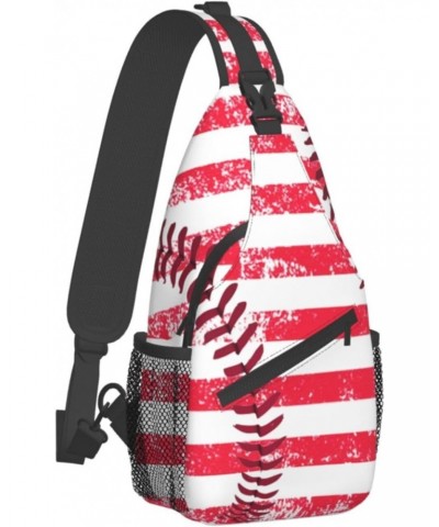 Sling Backpack Usa Usa Flag Baseball Vintage Travel Hiking Daypack Crossbody Shoulder Bag $12.03 Backpacks