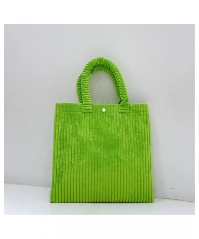 Female Retro Corduroy Shoulder Bag Fashion Shopper Large Capacity Clutch 39x38x2cm Khaki $25.90 Totes