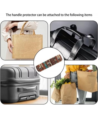 2 PCS Color Floral Leather Luggage Handle Wraps Flowers Grip Cover with Metal Clasps Shopping Bag Hand Protectors for Wallet ...