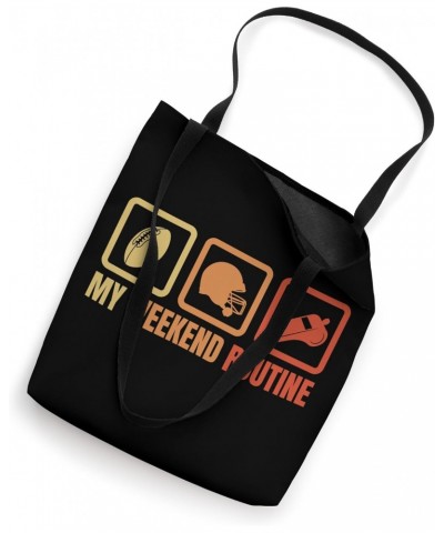 Footballer Weekend Routine American Football Tote Bag $10.27 Totes