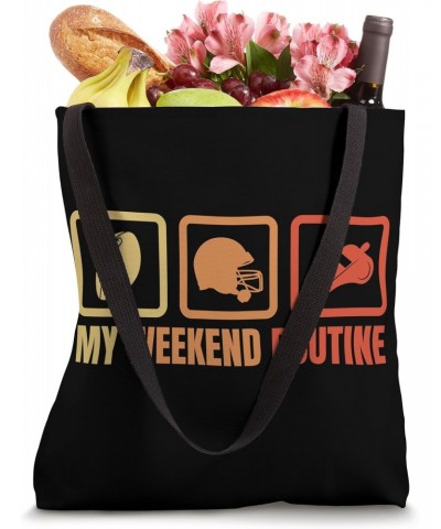 Footballer Weekend Routine American Football Tote Bag $10.27 Totes