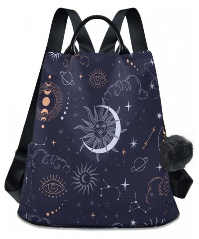 Mystic Magic Elements Sun Moon and Clouds Women Backpack Purse Anti-theft Casual Shoulder Bag Fashion Ladies Bags $21.83 Back...