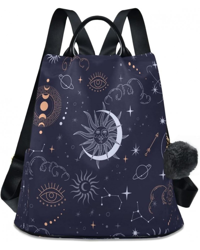 Mystic Magic Elements Sun Moon and Clouds Women Backpack Purse Anti-theft Casual Shoulder Bag Fashion Ladies Bags $21.83 Back...