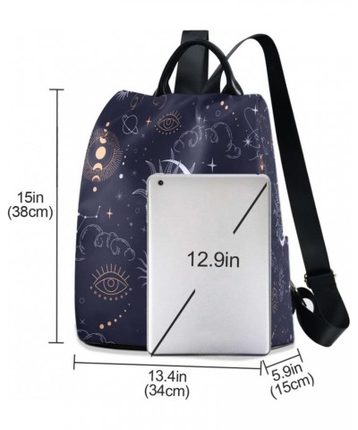 Mystic Magic Elements Sun Moon and Clouds Women Backpack Purse Anti-theft Casual Shoulder Bag Fashion Ladies Bags $21.83 Back...