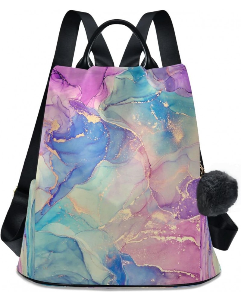 Colorful Women Backpack Purse Marble Backpack for Women Anti-theft Shoulder Bag Carry On Backpack Lightweight Rucksack Fashio...