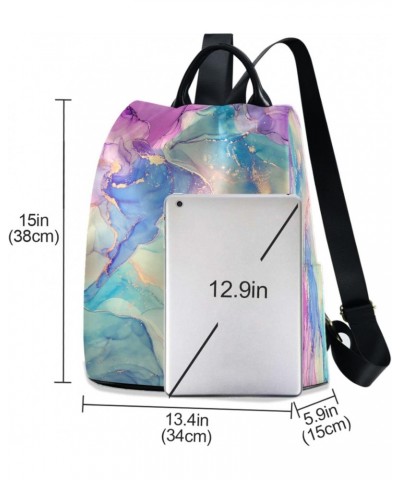 Colorful Women Backpack Purse Marble Backpack for Women Anti-theft Shoulder Bag Carry On Backpack Lightweight Rucksack Fashio...