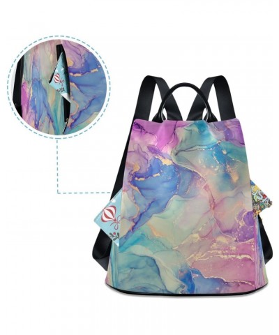 Colorful Women Backpack Purse Marble Backpack for Women Anti-theft Shoulder Bag Carry On Backpack Lightweight Rucksack Fashio...