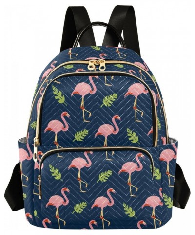 Blue Flamingo Quilted Backpack for Women Shoulder Bags Purses Travel Bag for Nurse Daily Work M Medium $14.88 Backpacks