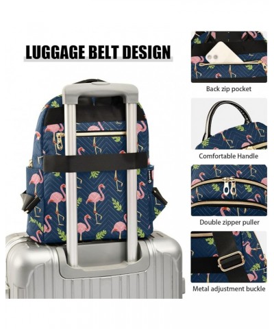 Blue Flamingo Quilted Backpack for Women Shoulder Bags Purses Travel Bag for Nurse Daily Work M Medium $14.88 Backpacks