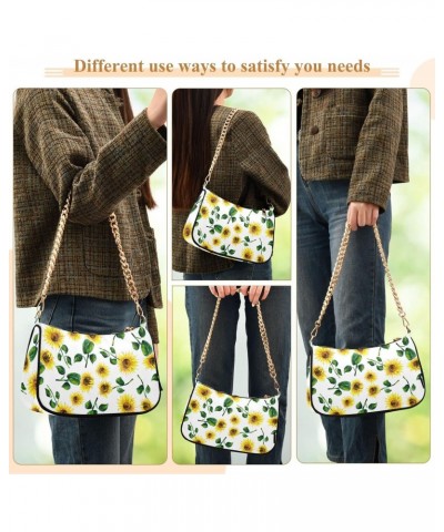 Sunflowers Shoulder Bag for Women Small Purse Fashion Clutch Handbag Mini Purse with Chain Strap for Mum Women $17.39 Shoulde...