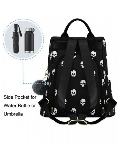 White Skull Women Backpack Purse Anti-theft Lightweight Shoulder Bag $17.60 Backpacks