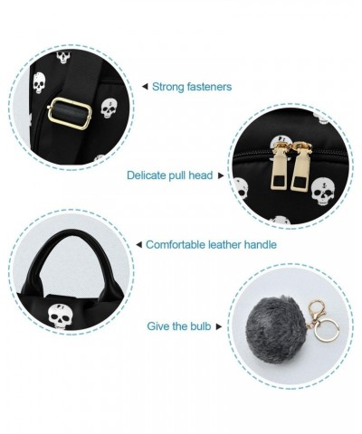 White Skull Women Backpack Purse Anti-theft Lightweight Shoulder Bag $17.60 Backpacks