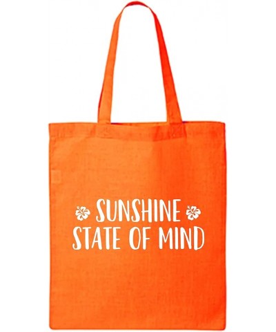 Sunshine State Of Mind Cotton Canvas Tote Bag Orange $8.61 Totes