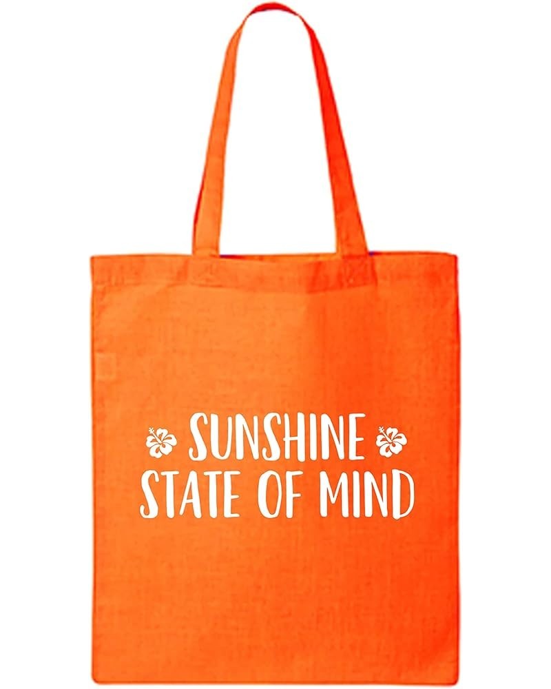 Sunshine State Of Mind Cotton Canvas Tote Bag Orange $8.61 Totes