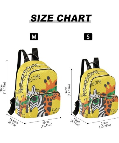 Giraffe Zebra Wearing Glasses Fashion Travel Backpack for Women Multi Pockets Lightweight Purse for Women-M Multicolor Medium...