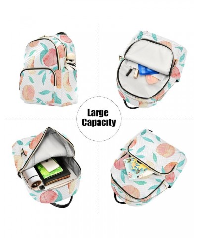 Mini Backpack for Women, Hand Draw Cute Peaches Travel Backpack Purse for Ladies, Small Bookbag Daypack Shoulder Bag S A6 Med...