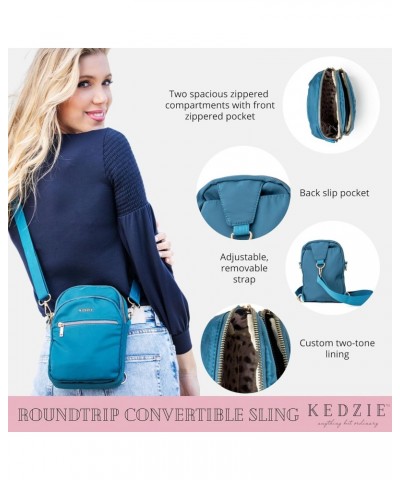 Roundtrip Convertible Sling Crossbody Bag (Teal V2) & Interchangeable 2-Inch Bag Strap (Just Kitten V2) $39.22 Crossbody Bags