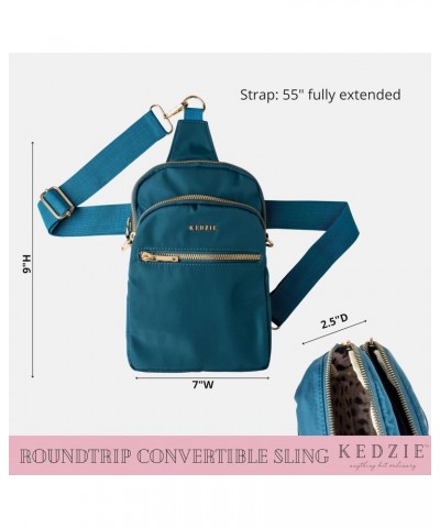 Roundtrip Convertible Sling Crossbody Bag (Teal V2) & Interchangeable 2-Inch Bag Strap (Just Kitten V2) $39.22 Crossbody Bags