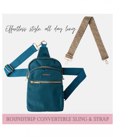 Roundtrip Convertible Sling Crossbody Bag (Teal V2) & Interchangeable 2-Inch Bag Strap (Just Kitten V2) $39.22 Crossbody Bags