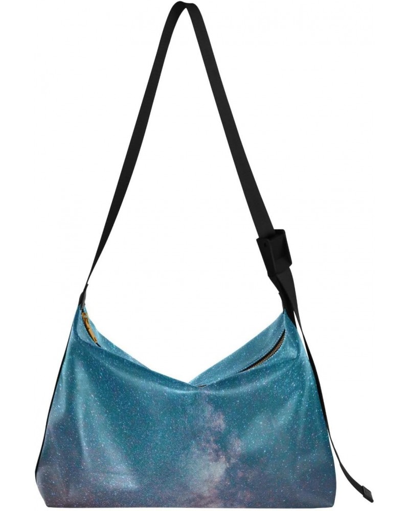 Unisex Shoulder Bag Crossbody Handbag Galaxy-starry-sky-stars Women Casual Hobo Bag Lightweight PU Leather Tote $23.51 Crossb...