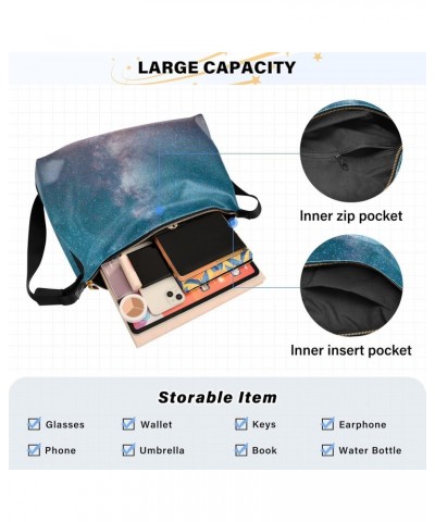 Unisex Shoulder Bag Crossbody Handbag Galaxy-starry-sky-stars Women Casual Hobo Bag Lightweight PU Leather Tote $23.51 Crossb...