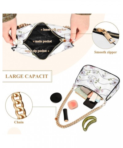 Flowers Shoulder Bag for Women Crescent Bag Shoulder Handbag with Zipper Closure for Travel Party Purse $14.10 Shoulder Bags