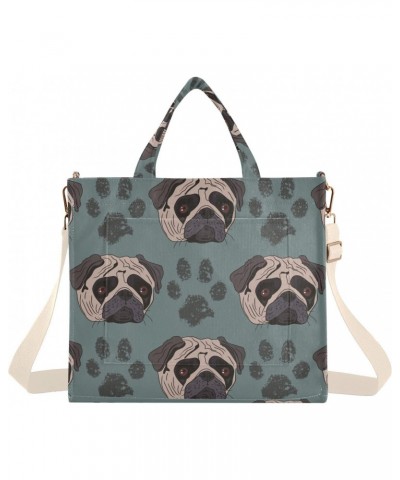 Dog Print Corduroy Tote Bag Cross Body Bag for Women Casual with Magnetic Clasp $15.68 Totes